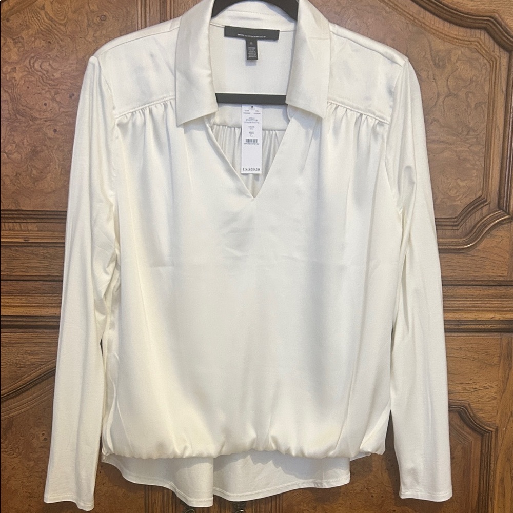 White House Black Market Cream Blouse